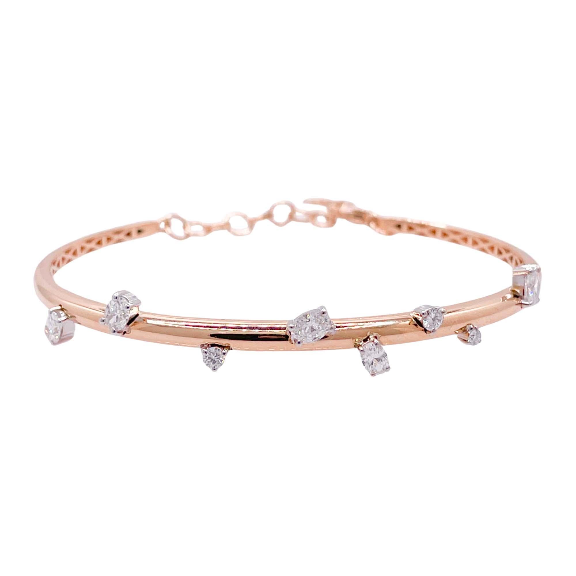 da uomo o donna Bracciale ovale con diamanti in oro rosa 18k di Jay Feder in vendita