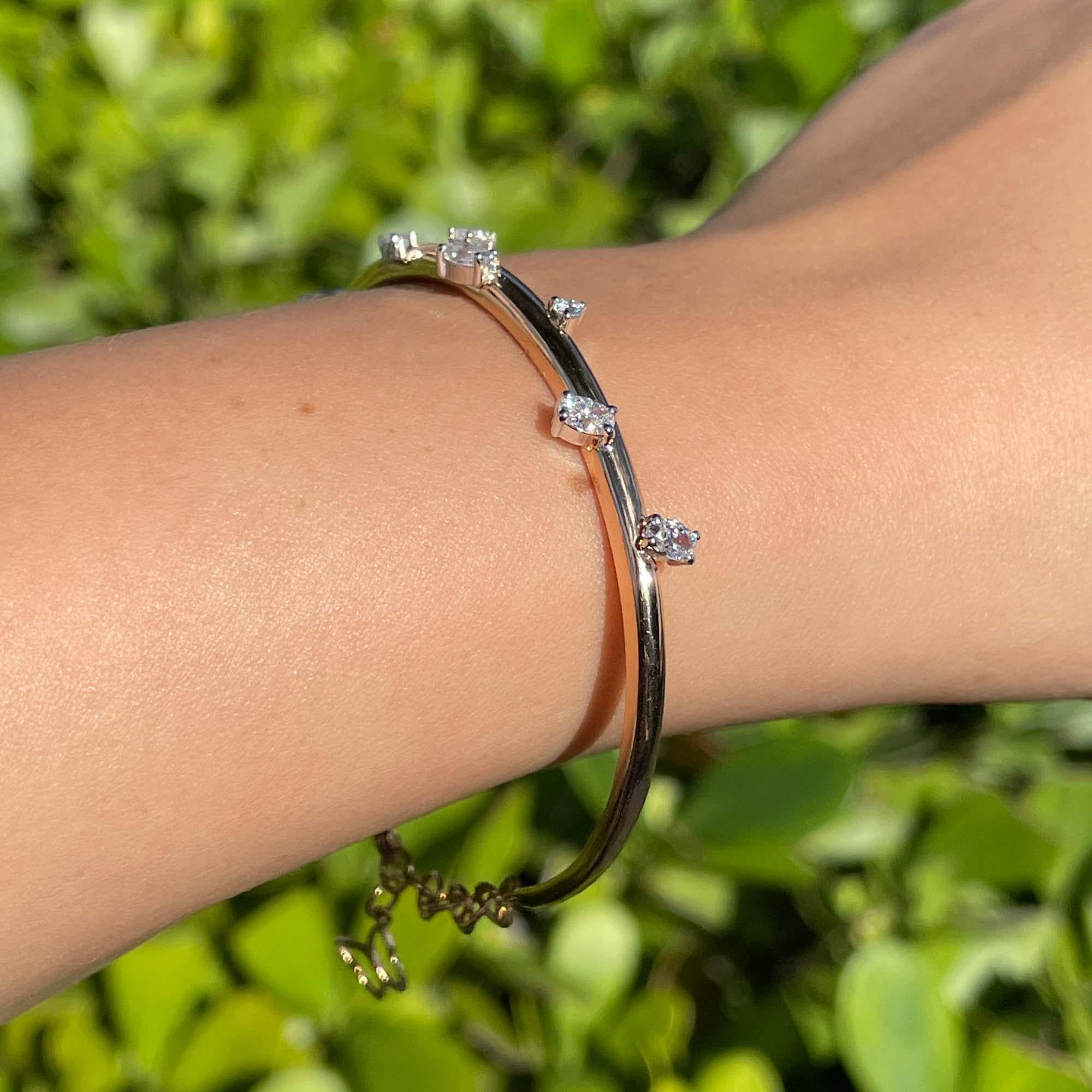 Bracciale ovale con diamanti in oro rosa 18k di Jay Feder in vendita 3