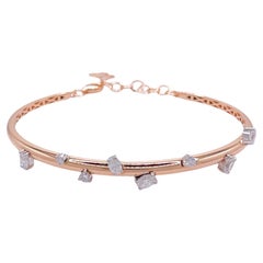 Jay Feder 18k Rose Gold Oval Diamond Bangle Bracelet