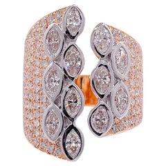 Jay Feder 18k Two Tone Gold Diamond Cocktail Ring