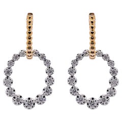Jay Feder 18k zweifarbige Gold-Diamant-Tropfen-Ohrringe
