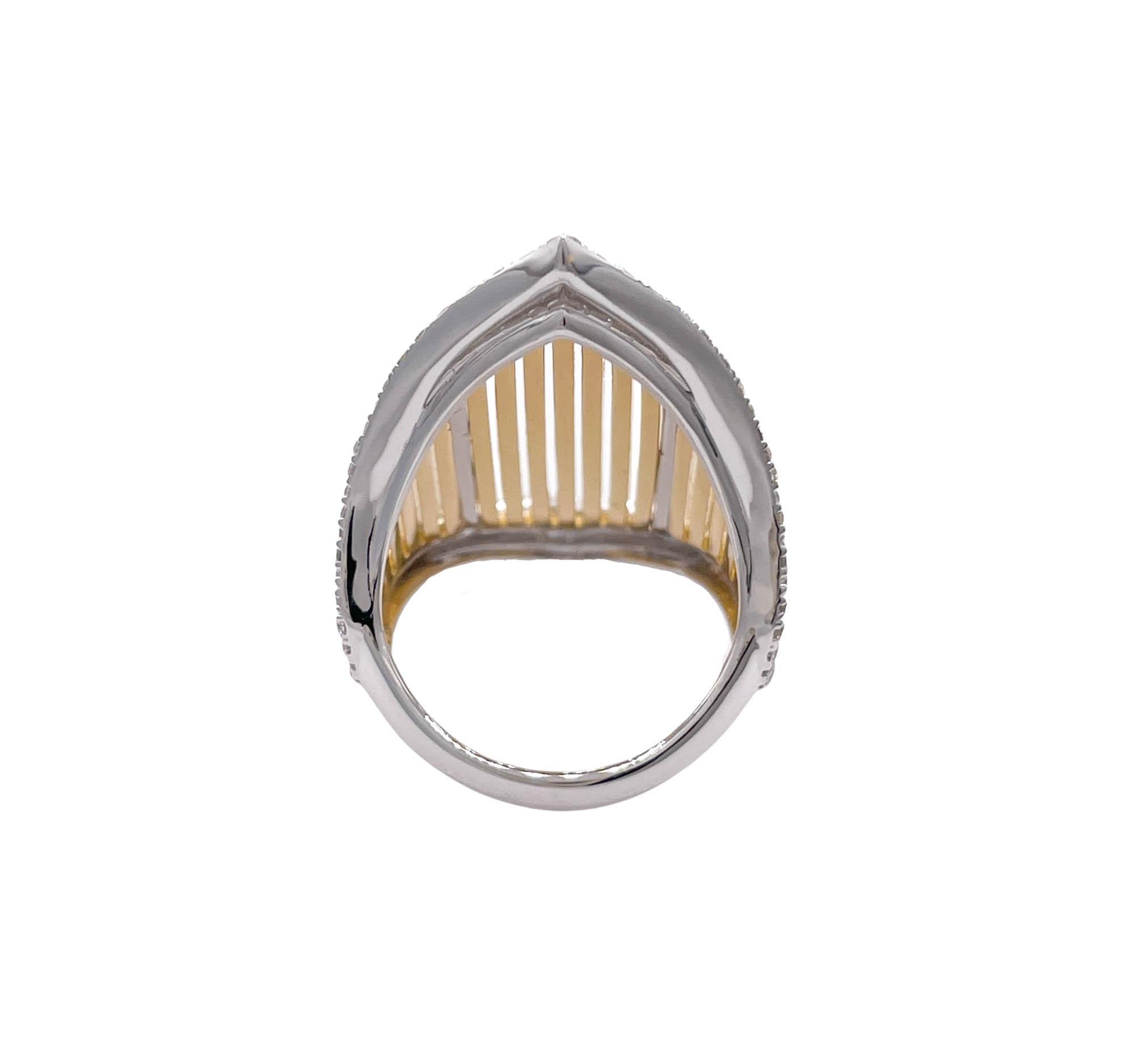 Women's Jay Feder 18k Two Tone Gold Diamond Samba Ring For Sale