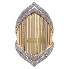 Jay Feder 18k Two Tone Gold Diamond Samba Ring