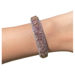 Jay Feder Pulsera ancha de diamantes marrón fantasía en oro de dos tonos de 18k