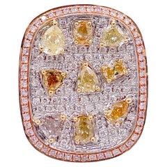 Jay Feder Anello moda con diamante fantasia in oro 18k bicolore