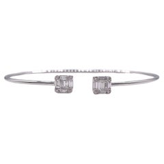 Jay Feder 18k White Gold Diamond Cluster Cuff Bracelet
