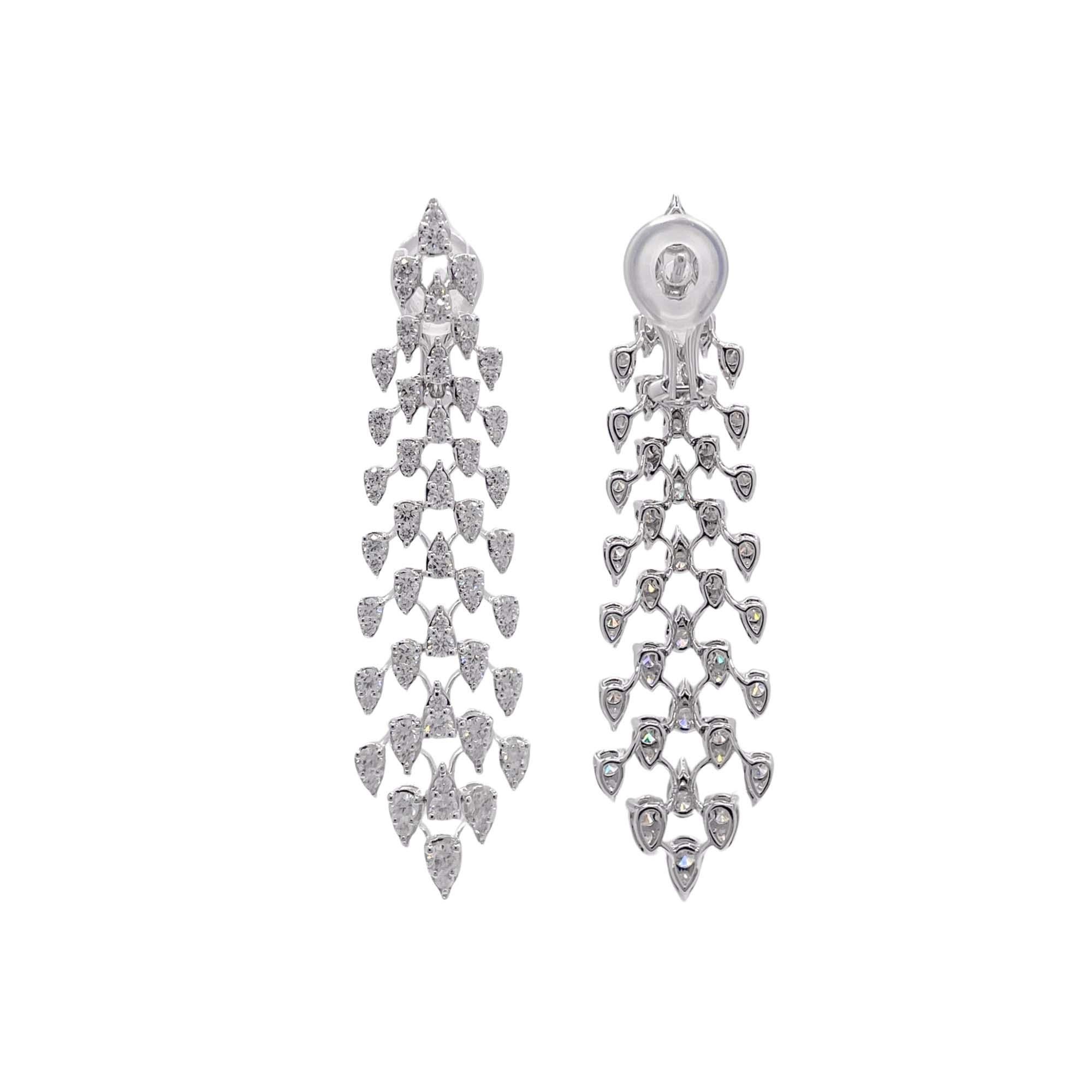 Jay Federing - Orecchini a goccia con diamanti in oro bianco 18 carati In condizioni buone in vendita a Boca Raton, FL