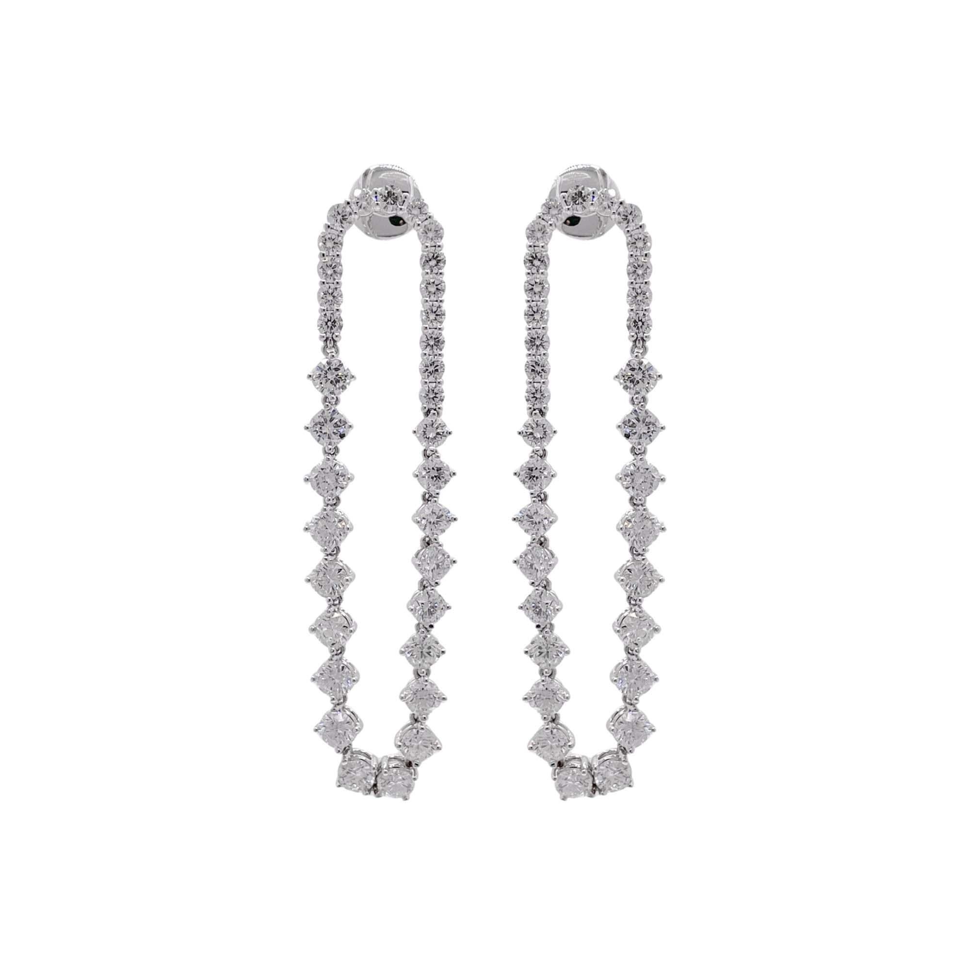 Jay Feder 18k White Gold Diamond Drop Dangle Earrings
