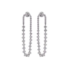 Jay Feder 18k White Gold Diamond Drop Dangle Earrings