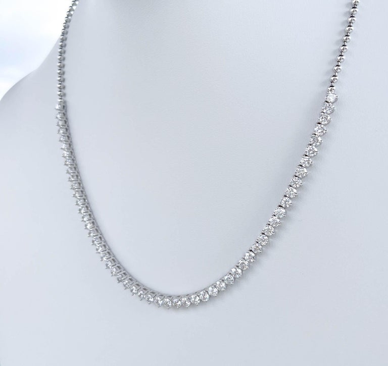 18k White Gold Diamond Half Tennis Bracelet For Sale at 1stDibs