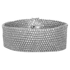 Jay Feder 18k White Gold Diamond Mesh Bracelet