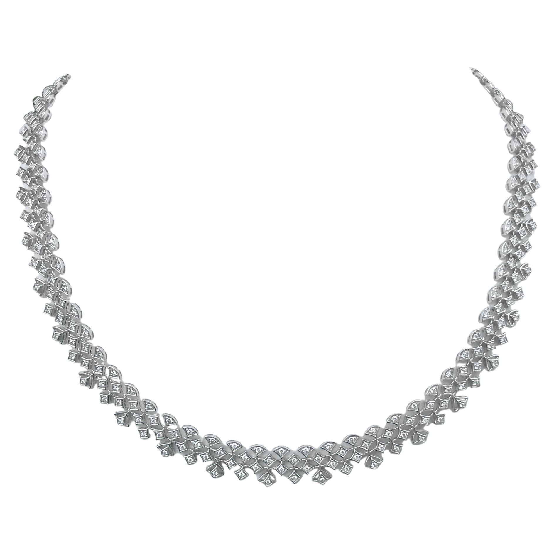 Vintage Bvlgari 'Lucea' Diamond Choker Necklace in 18k White Gold For ...