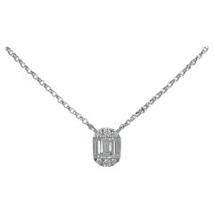Collar Colgante Racimo Ovalado de Diamantes en Oro Blanco de 18k Jay Feder