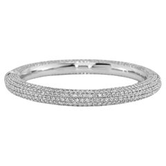 Jay Feder 18k White Gold Diamond Pave Bangle Bracelet