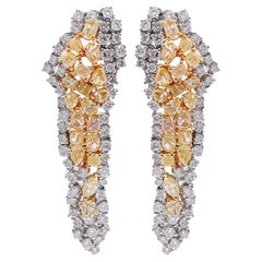 Jay Feder 18k White Gold Diamond Star Drop Dangle Earrings