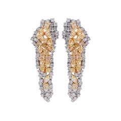 Jay Feder 18k White Gold Diamond Star Drop Dangle Earrings