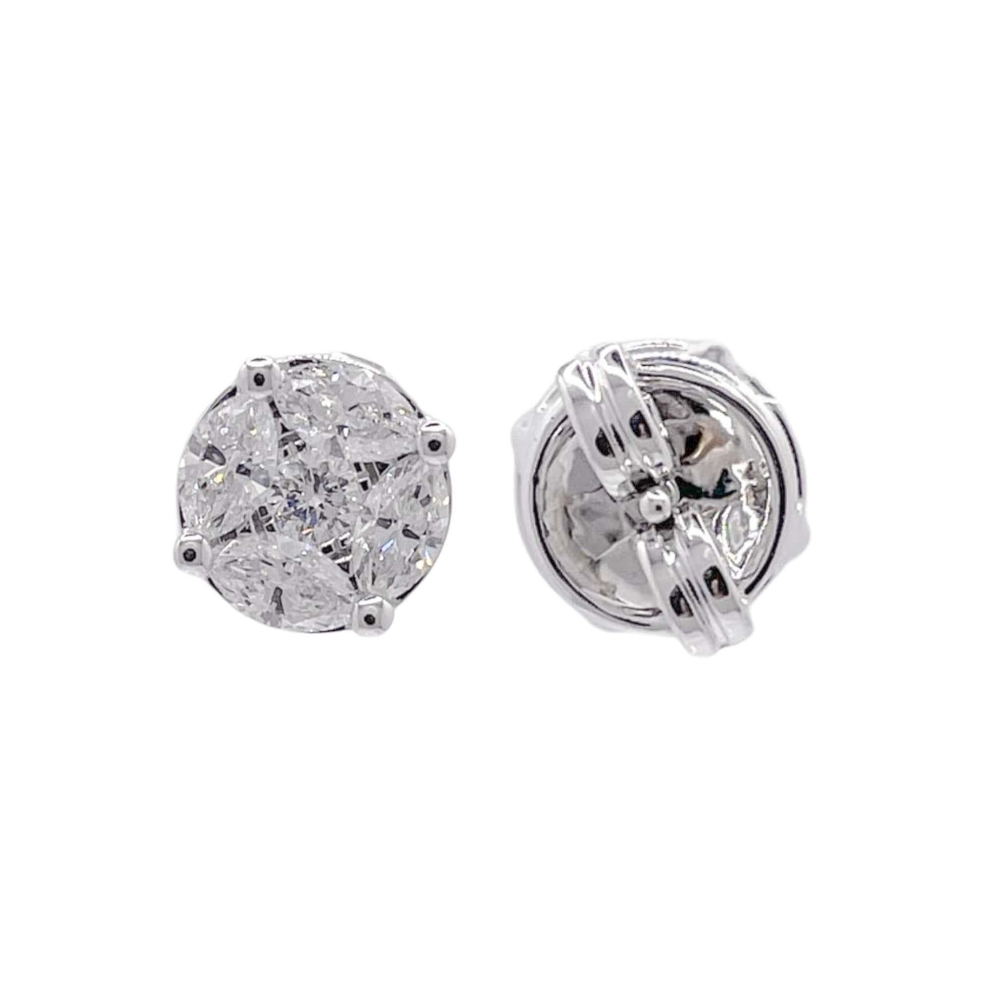 Orecchini con diamanti Jay Feder in oro bianco 18k In condizioni buone in vendita a Boca Raton, FL
