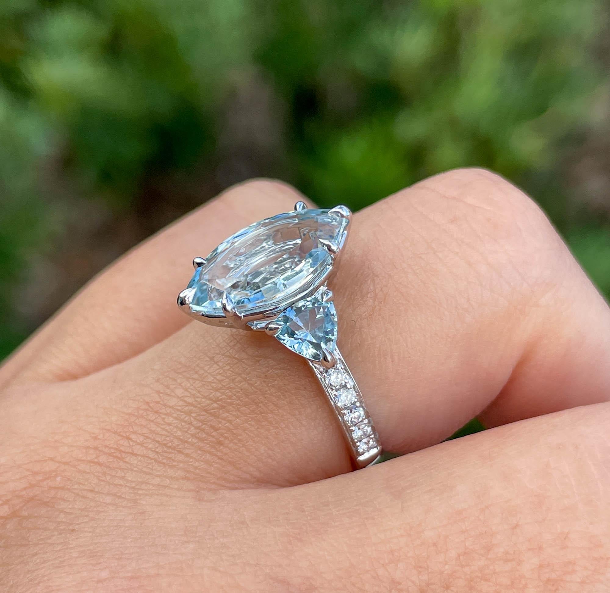 aquamarine marquise engagement ring