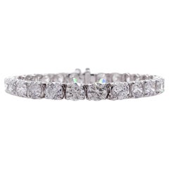 Jay Feder Bracelet tennis en or blanc 18 carats avec diamants ronds