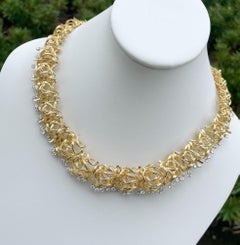 Jay Feder 18k Yellow Gold Diamond Filigree Branch Necklace