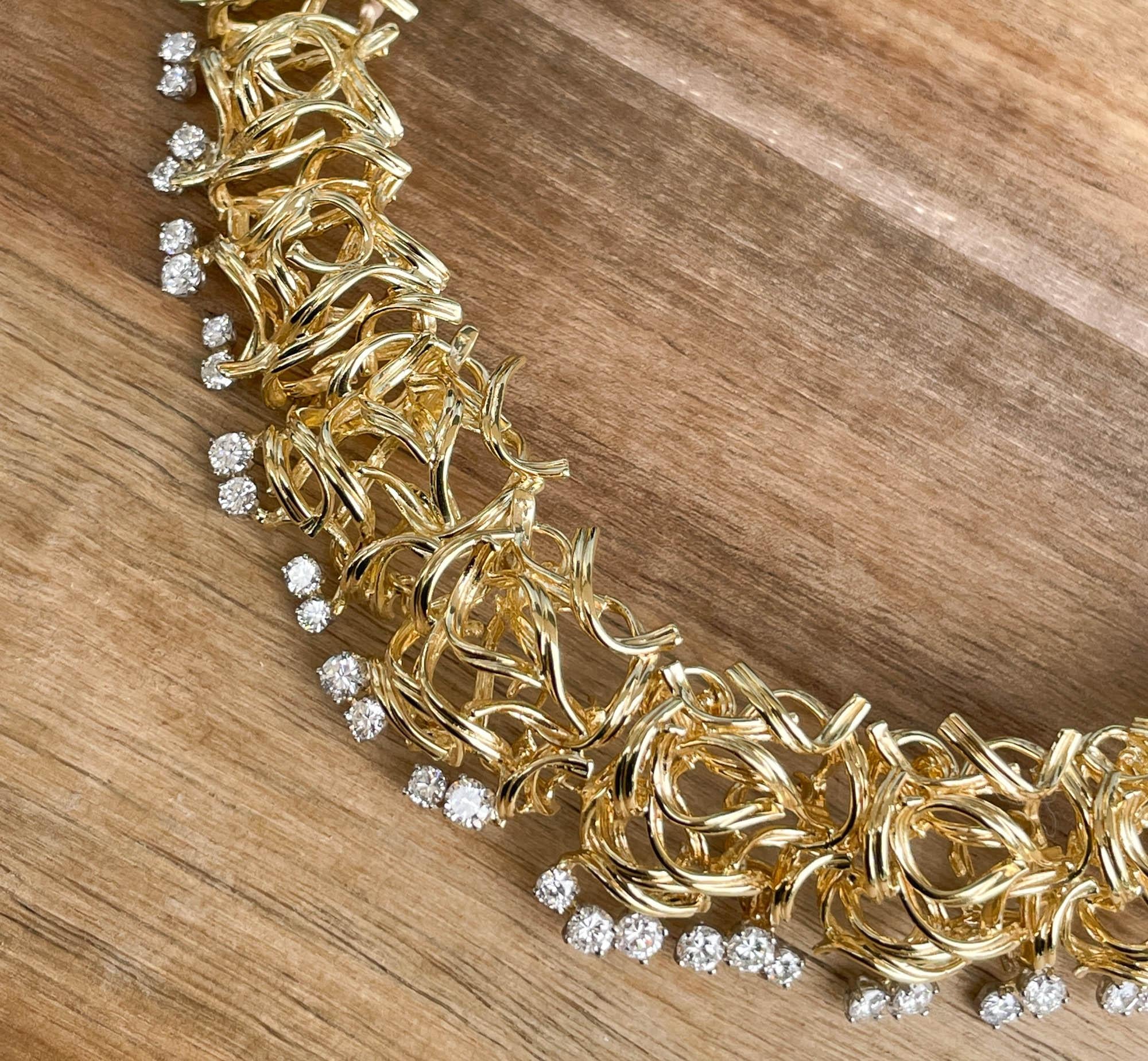 antique old mine diamond 22kt yellow gold enamel filigree hanging necklace