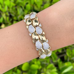 Jay Feder 18k Yellow Gold Diamond Heavy Bracelet