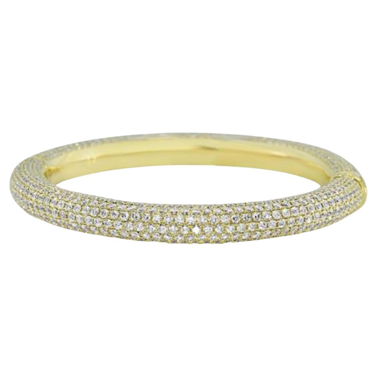 Jay Feder 18k Yellow Gold Diamond Pave Bangle Bracelet