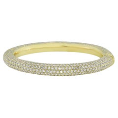 Jay Feder 18k Yellow Gold Diamond Pave Bangle Bracelet