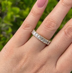 Jay Feder 18k Yellow Gold Emerald cut Diamond Eternity Wedding Band