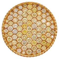 Jay Feder 18k Yellow Gold Fancy Diamond Pave Circle Ring