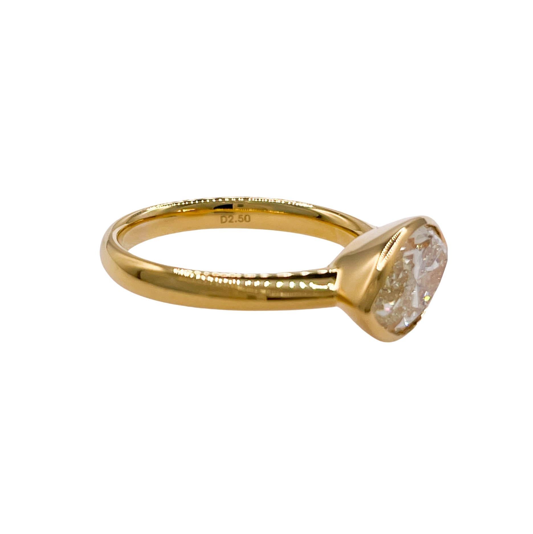 Jay Feder Verlobungsring, 18 Karat Gelbgold Marquise-Diamant, rechte Hand, Solitär 7