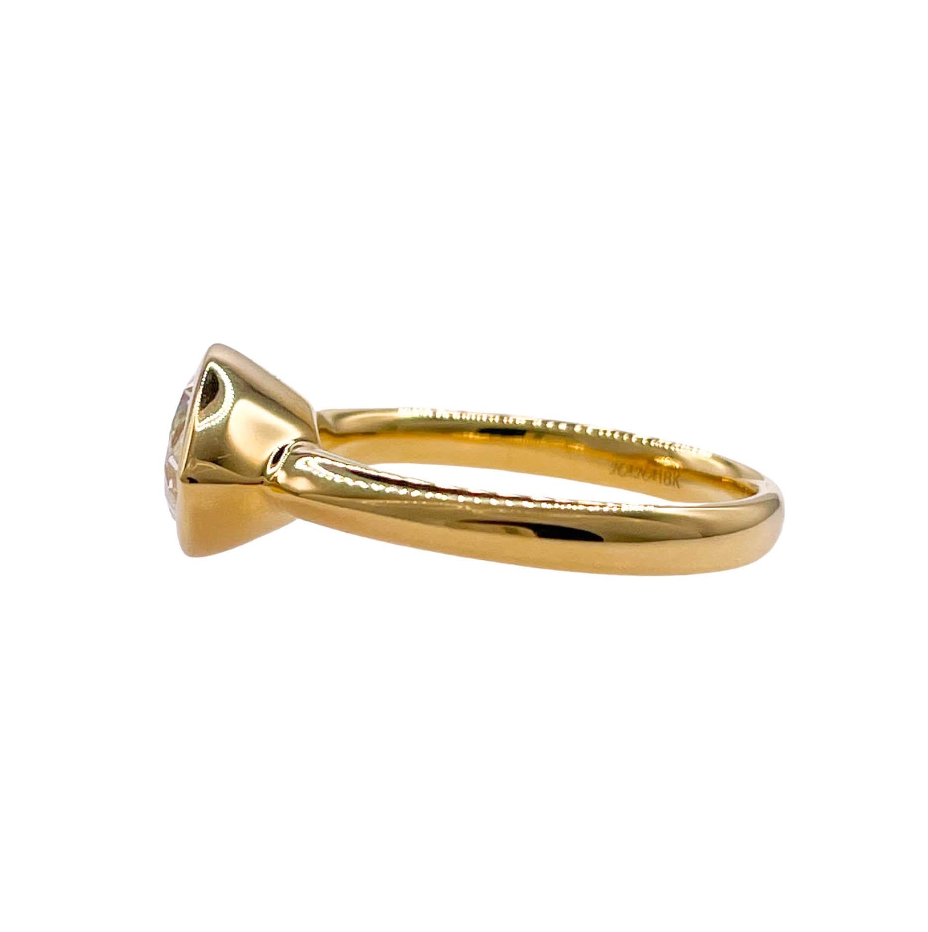 Jay Feder Verlobungsring, 18 Karat Gelbgold Marquise-Diamant, rechte Hand, Solitär 8