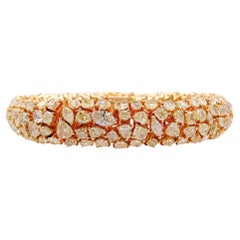 Jay Feder 18k Yellow Gold Mixed Fancy Yellow Wide Bracelet