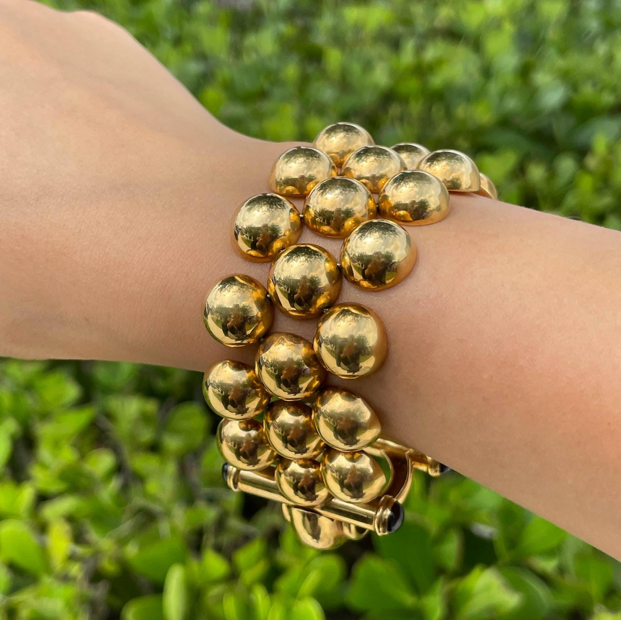 Jay Feder Bracelet large à bulles en or jaune 18 carats Bon état - En vente à Boca Raton, FL