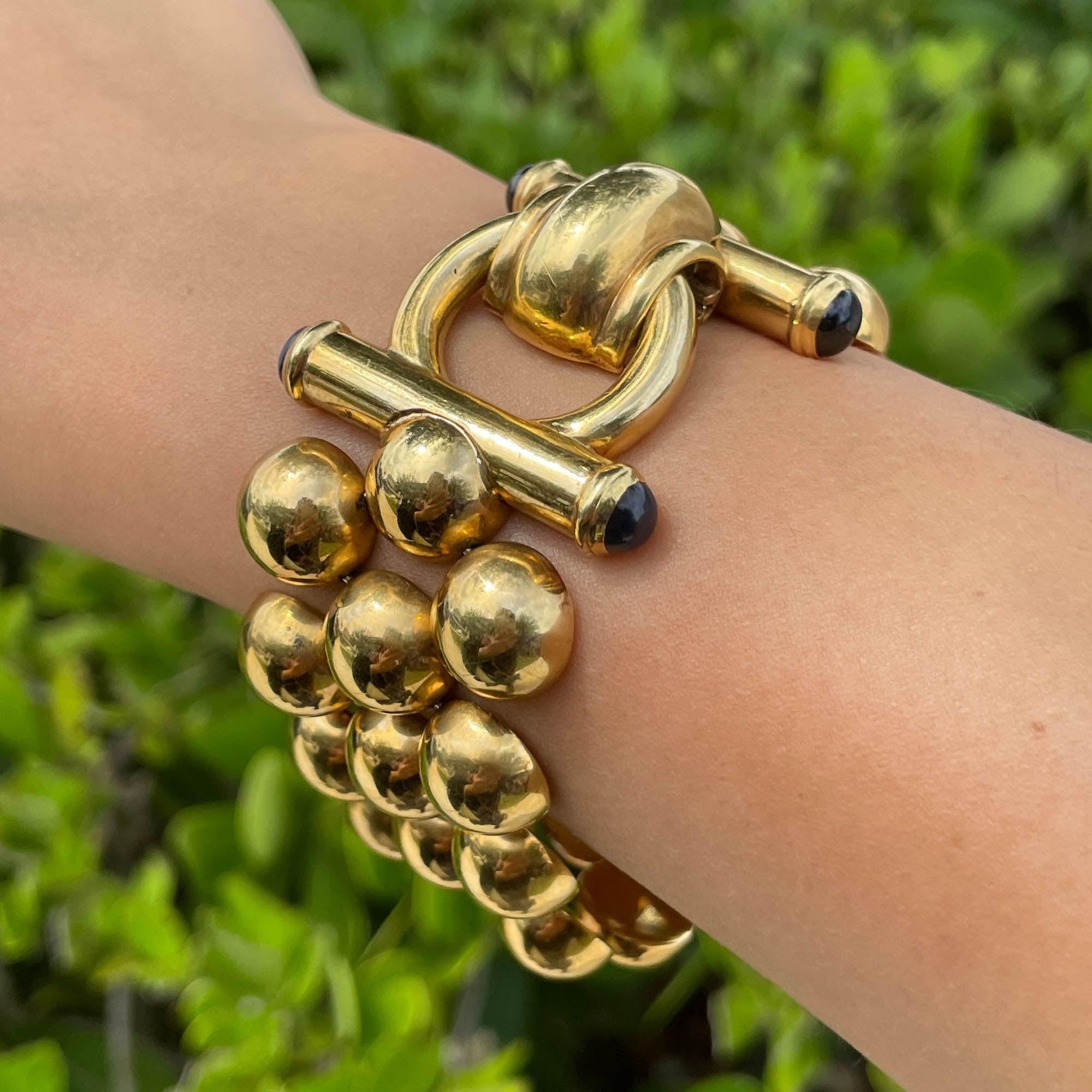 Jay Feder Bracelet large à bulles en or jaune 18 carats Unisexe en vente