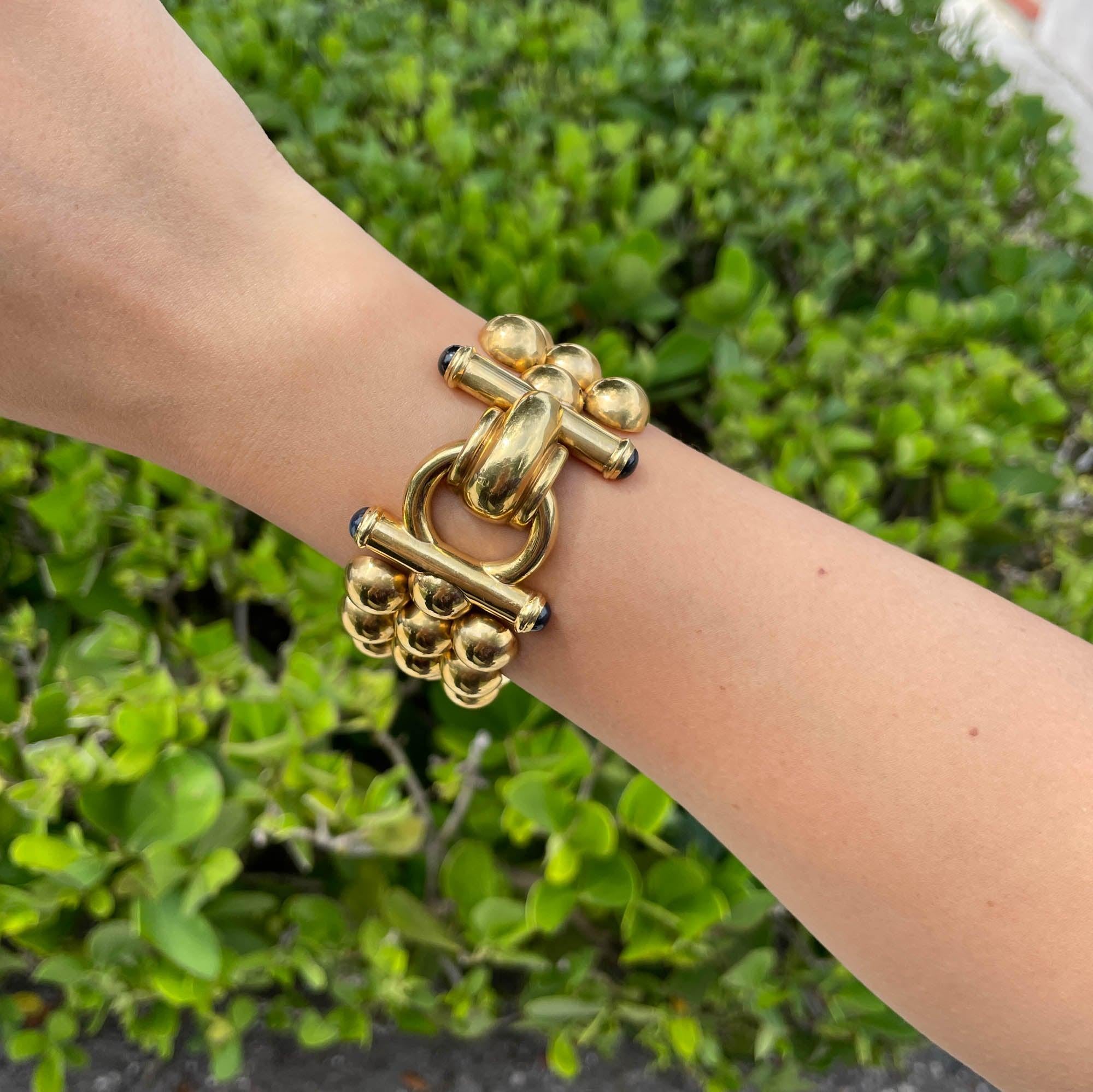 Jay Feder Bracelet large à bulles en or jaune 18 carats en vente 1
