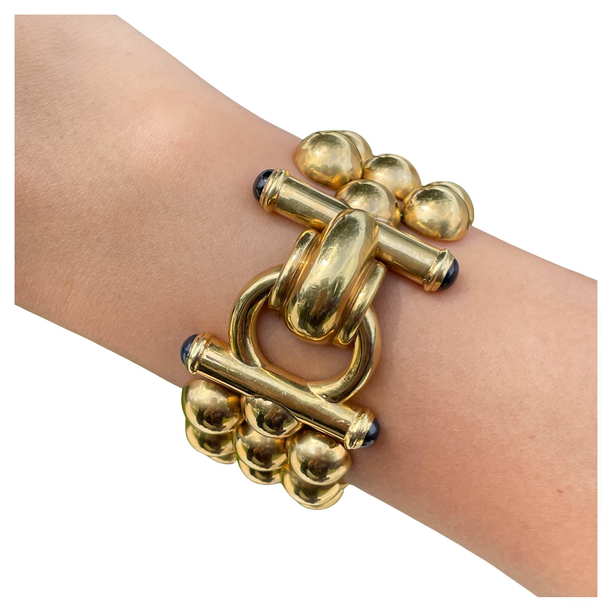 Jay Feder 18k Yellow Gold Wide Bubble Bracelet