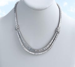 Jay Feder Platinum Diamond Collar Necklace