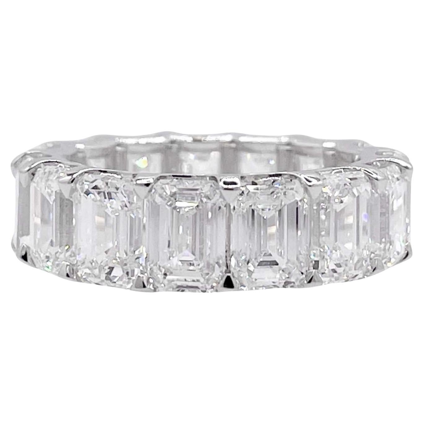 Jay Feder Platinum Emerald Diamond Eternity Band Ring