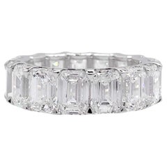 Jay Feder Platinum Emerald Diamond Eternity Band Ring