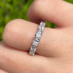 Jay Feder Platinum Oval Diamond East-West Eternity Band Ring