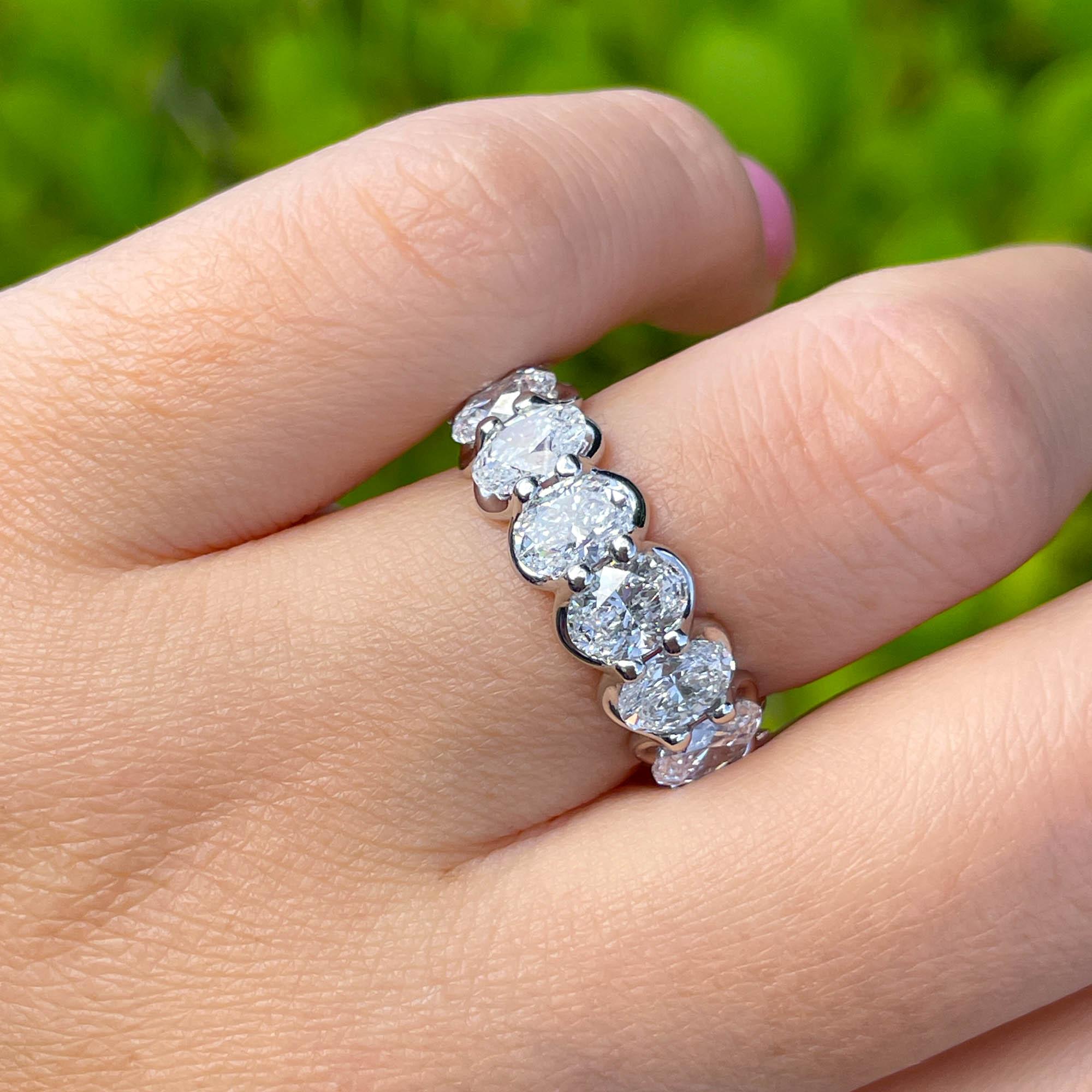 Oval Cut Jay Feder Platinum Oval Diamond Eternity Band Ring