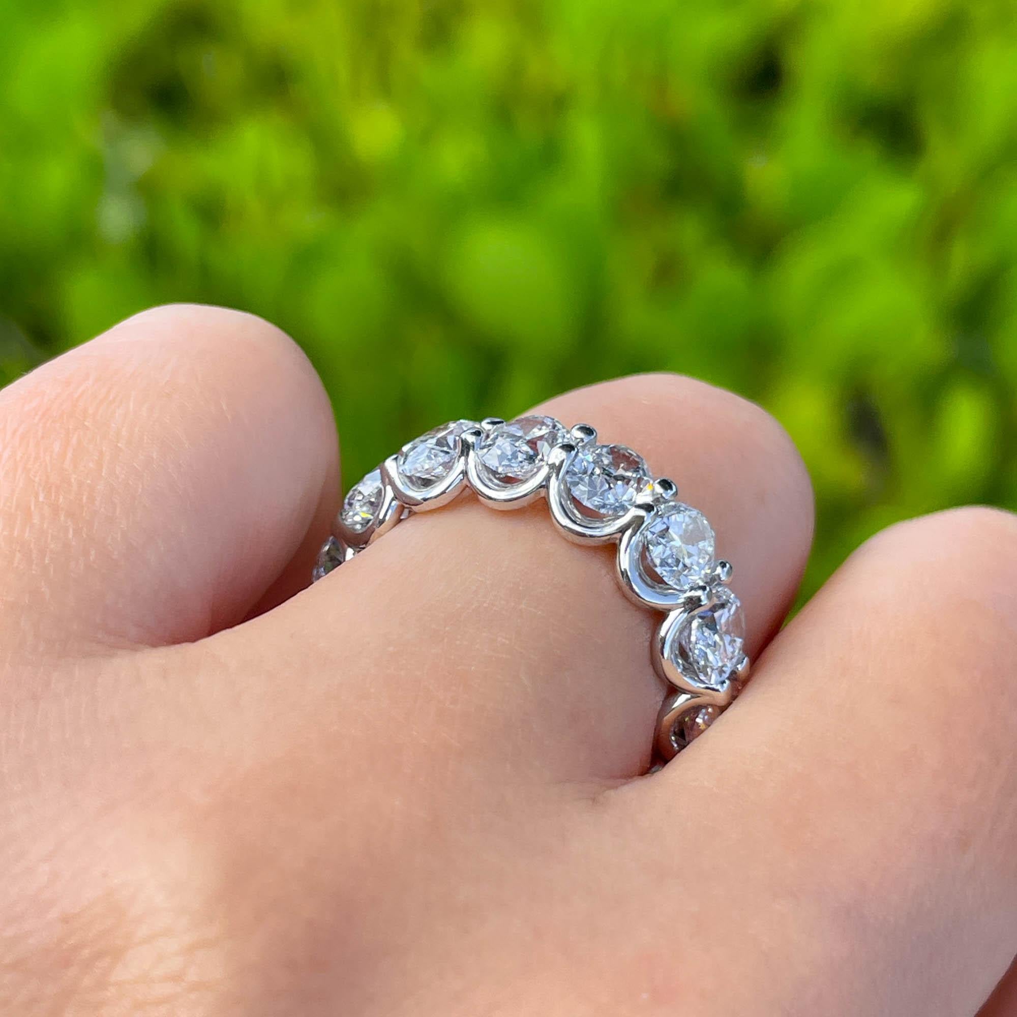 Women's or Men's Jay Feder Platinum Oval Diamond Eternity Band Ring