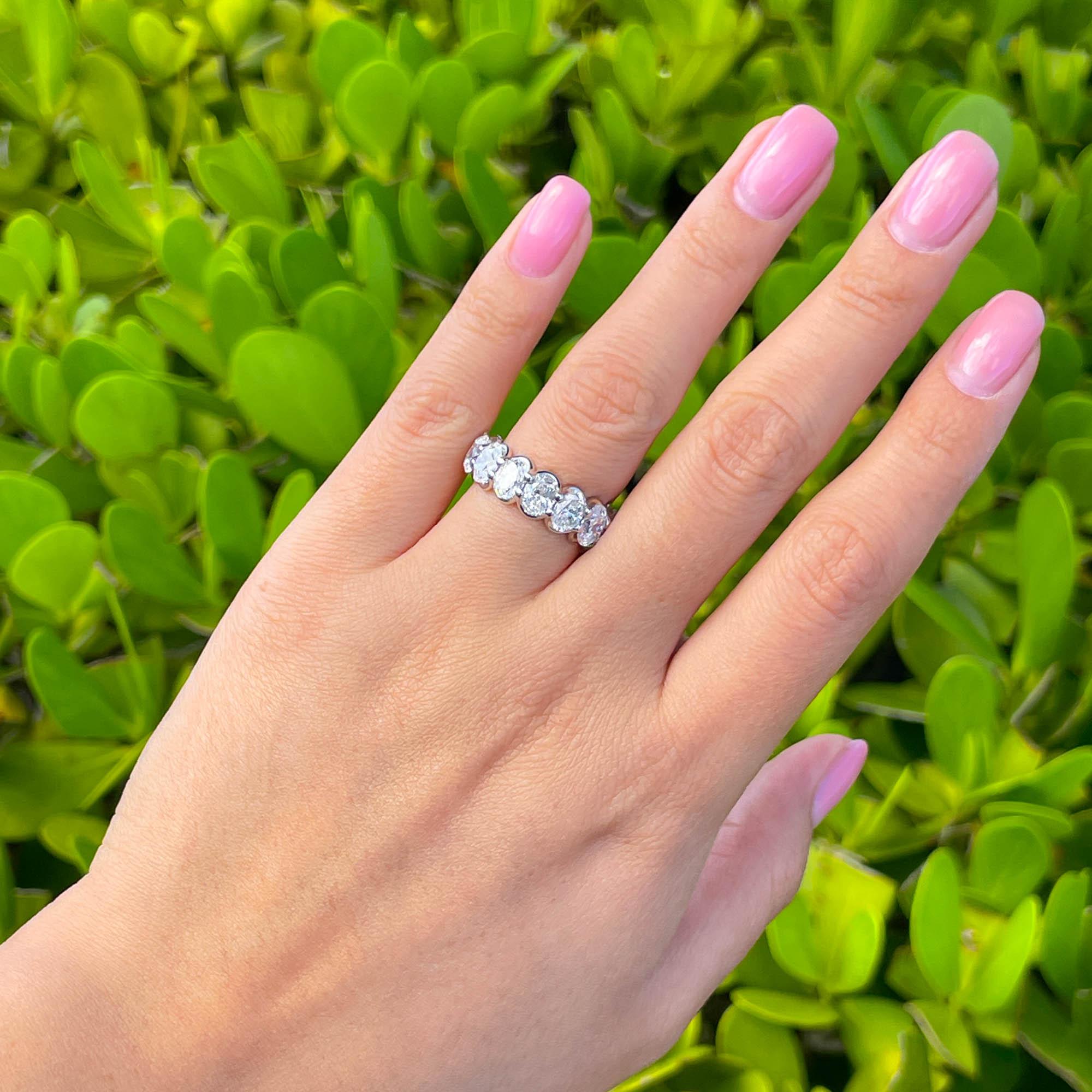 Jay Feder Platinum Oval Diamond Eternity Band Ring 3