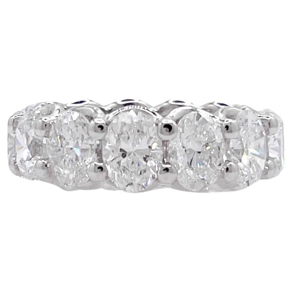Jay Feder Platinum Oval Diamond Eternity Band Ring For Sale
