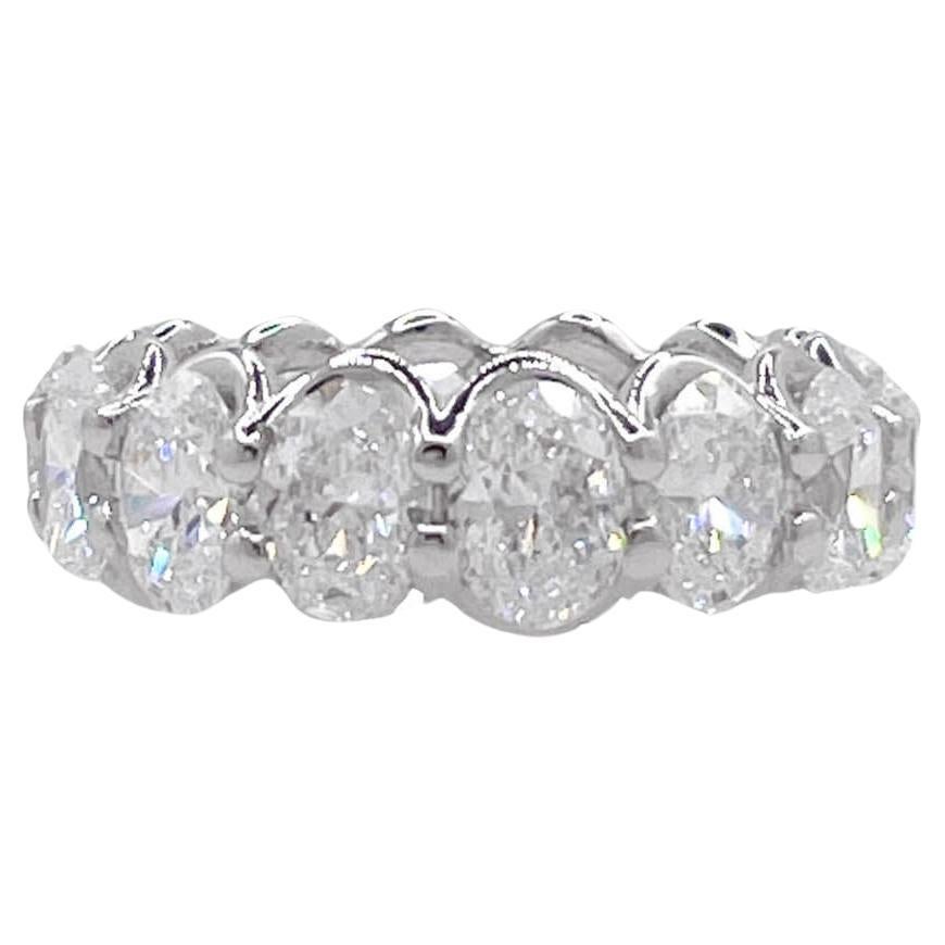Jay Feder Platinum Oval Diamond Eternity Band Ring For Sale
