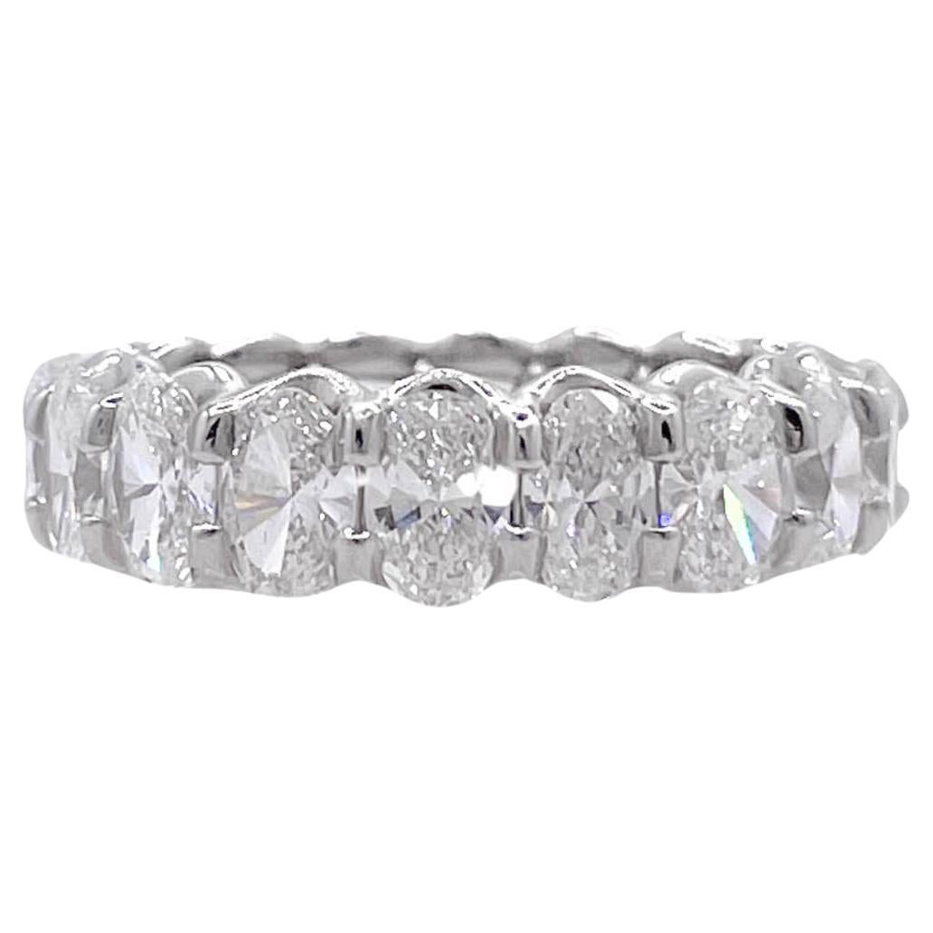 Jay Feder Platinum Oval Diamond Eternity Band Ring For Sale