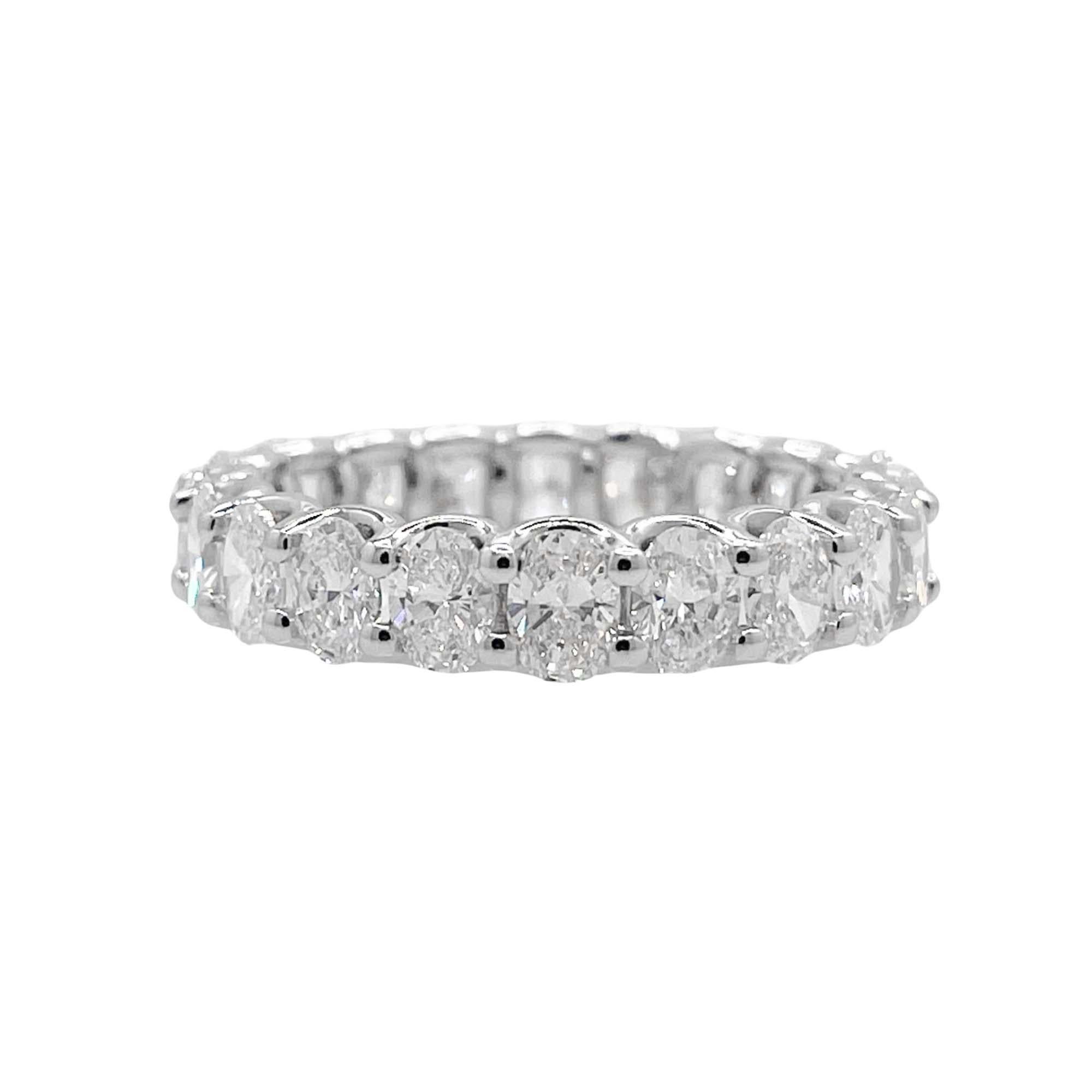 Oval Cut Jay Feder Platinum Oval Diamond Eternity Wedding Band For Sale