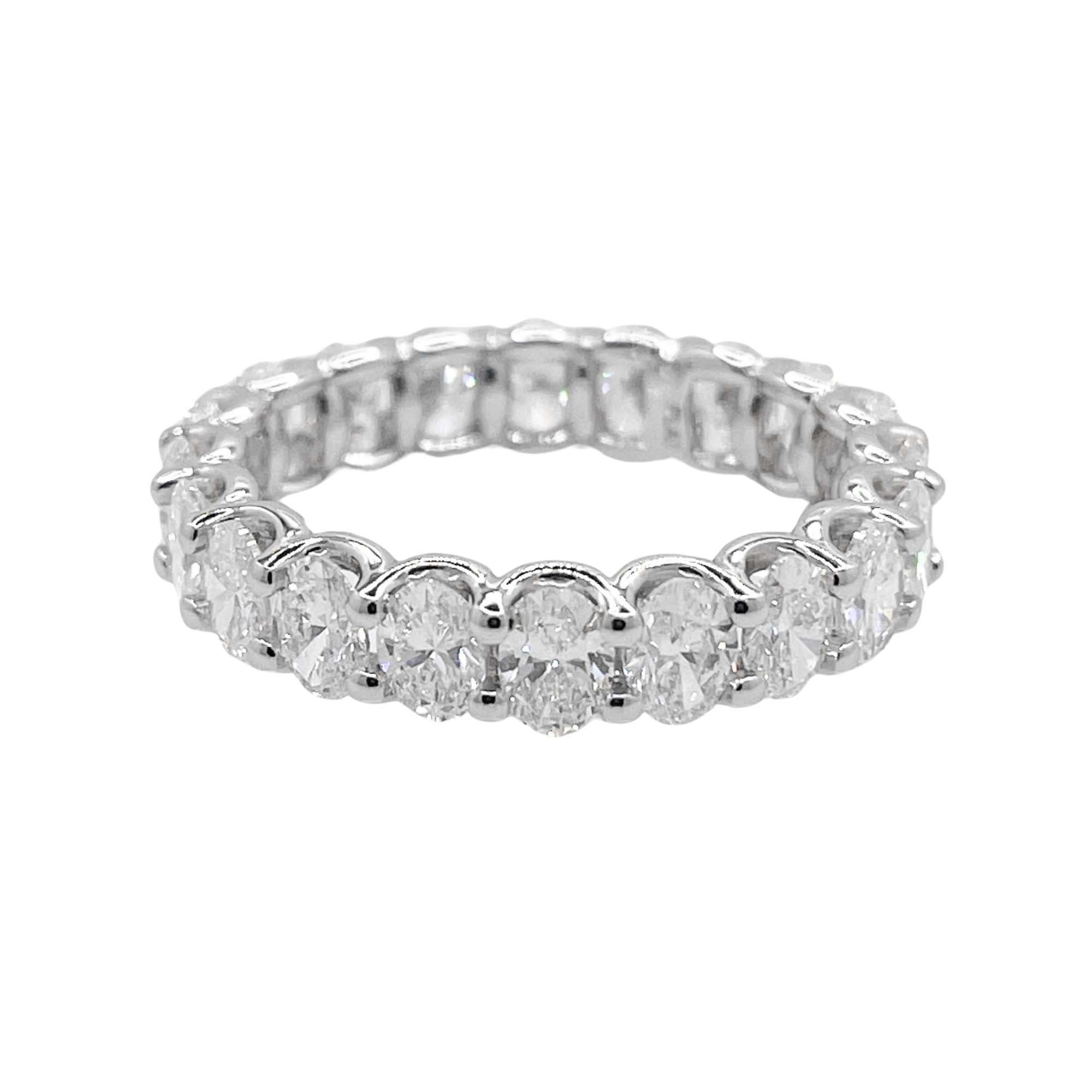 Jay Feder Platinum Oval Diamond Eternity Wedding Band For Sale