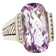 Jay Feder Sterlingsilber David Yurman Lavendel Amethyst-Diamant-Ring